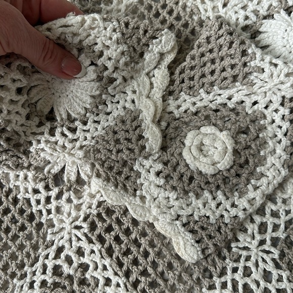 Vintage 90’s Granny Knit Crochet Breathable Resort Wear Boho Swimsuit Cover Up M - Picture 8 of 8